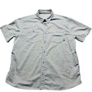 Mountain Hardwear Shirt Mens XL OM5804 Blue Short Sleeve Button-Down EUC